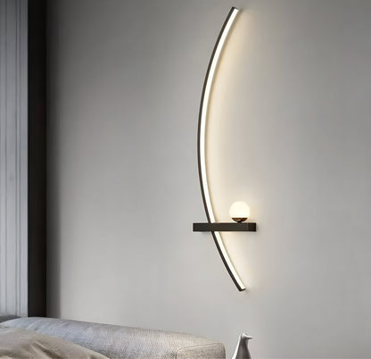 Moderne Led Wandleuchte Met Gebogen Design En Dimbare Verlichting Voor Slaap- En Woonkamer
