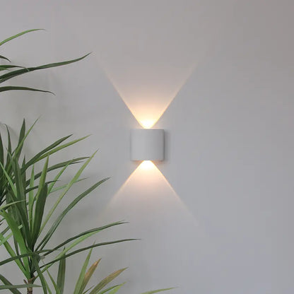Wandlamp Modern Aluminium Zwart & Wit IP44 Warm Wit Innen & Buiten