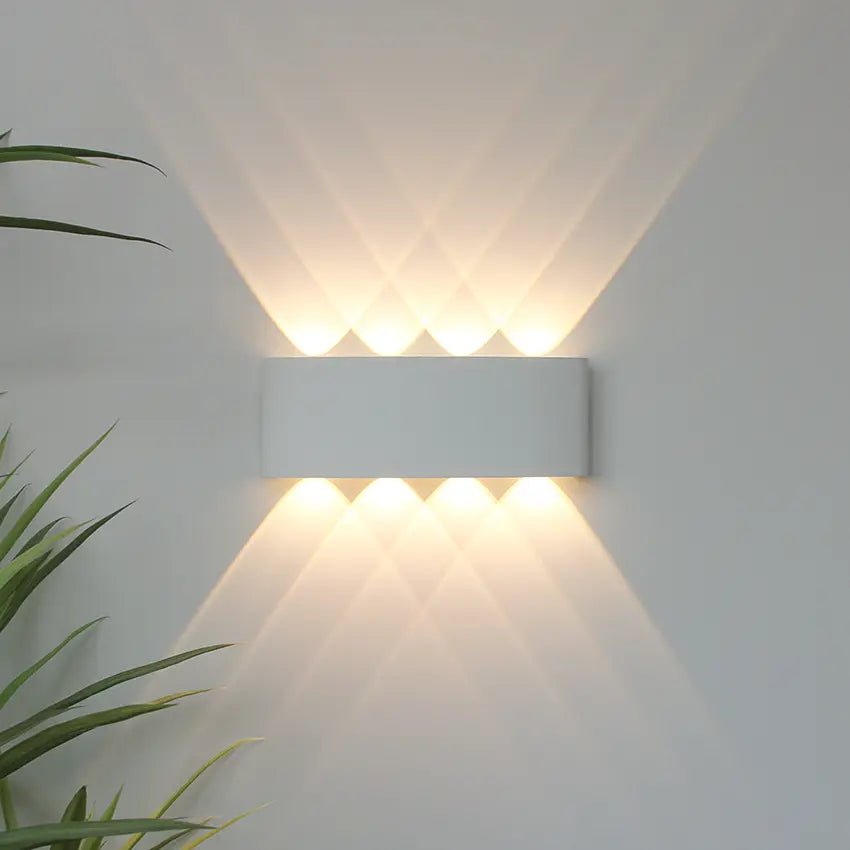 Wandlamp Modern Aluminium Zwart & Wit IP44 Warm Wit Innen & Buiten