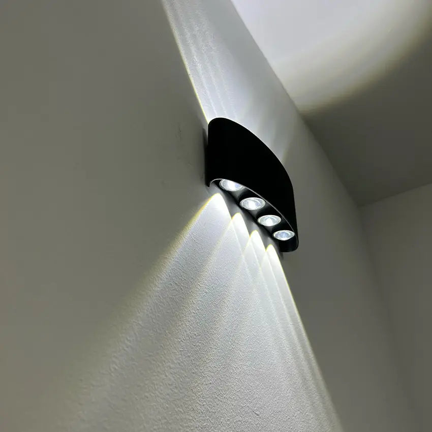 Wandlamp Modern Aluminium Zwart & Wit IP44 Warm Wit Innen & Buiten