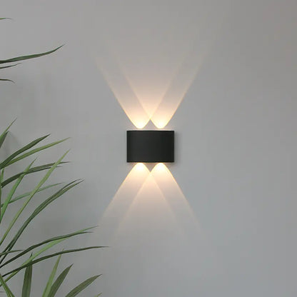 Wandlamp Modern Aluminium Zwart & Wit IP44 Warm Wit Innen & Buiten