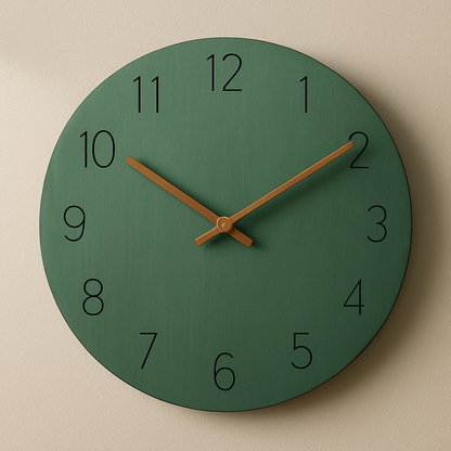 Houten Wandklok Ø29cm Modern Minimalistisch Stil Geruisloos Kwartsmechanisme Woonkamer Slaapkamer Kantoor