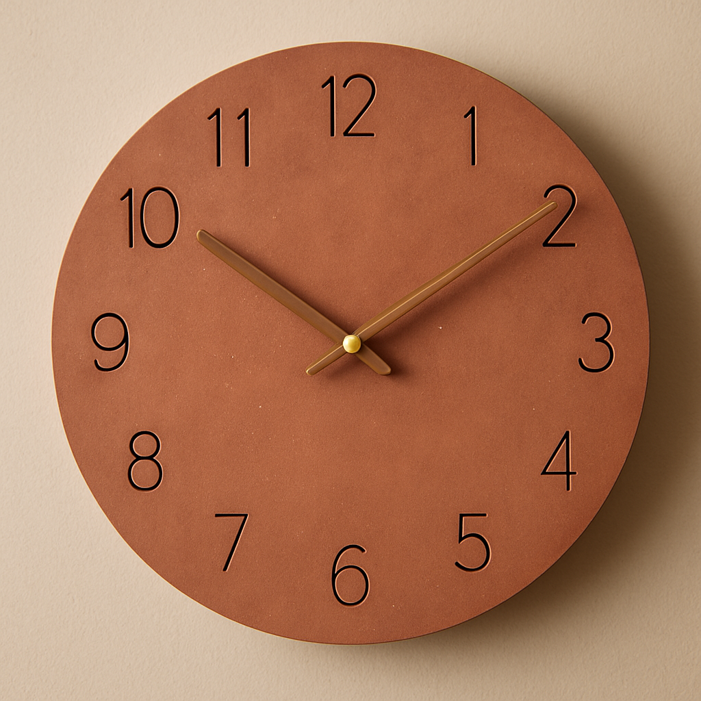 Houten Wandklok Ø29cm Modern Minimalistisch Stil Geruisloos Kwartsmechanisme Woonkamer Slaapkamer Kantoor