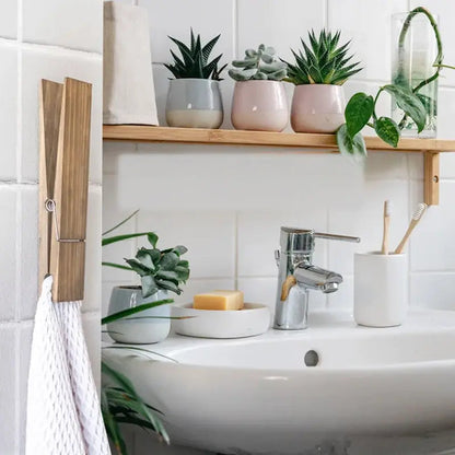 Wandhaak Knijper Hout Handdoekhouder Deur Natuurlijk Design Badkamer Kinderkamer