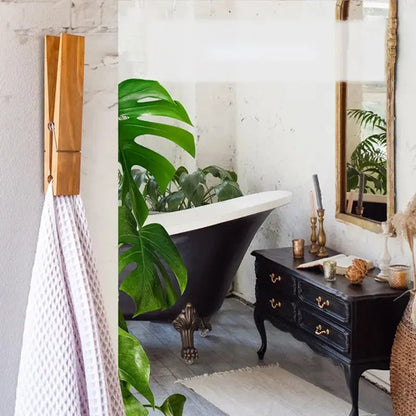 Wandhaak Knijper Hout Handdoekhouder Deur Natuurlijk Design Badkamer Kinderkamer