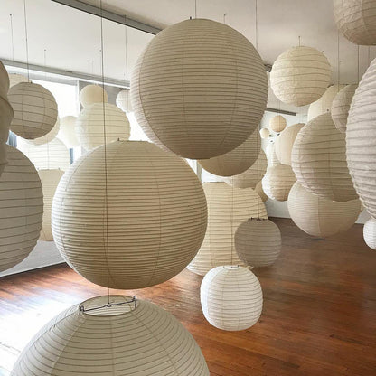 Japanse Mulberry Paper Hanglamp — Handgemaakte Washi Lampenkap Bol Sfeerverlichting