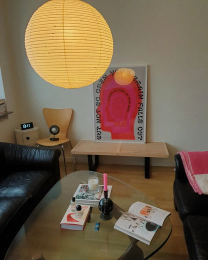 Japanse Mulberry Paper Hanglamp — Handgemaakte Washi Lampenkap Bol Sfeerverlichting