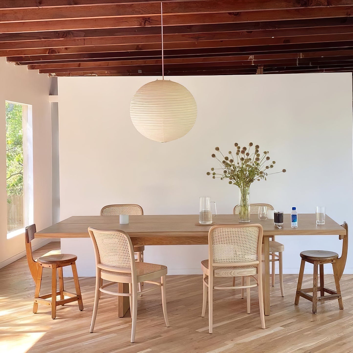 Japanse Mulberry Paper Hanglamp — Handgemaakte Washi Lampenkap Bol Sfeerverlichting