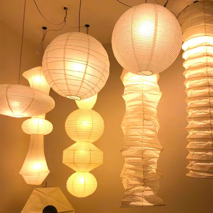 Japanse Mulberry Paper Hanglamp — Handgemaakte Washi Lampenkap Bol Sfeerverlichting