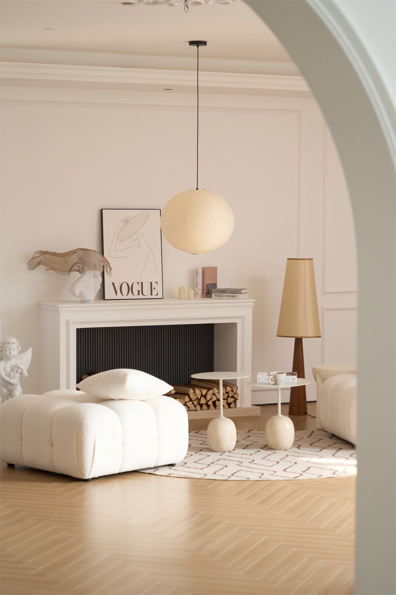 Japanse Mulberry Paper Hanglamp — Handgemaakte Washi Lampenkap Bol Sfeerverlichting