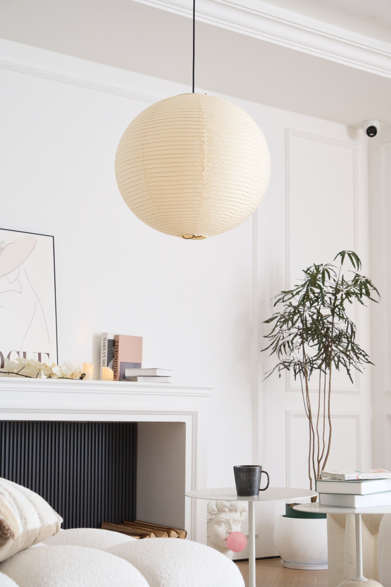 Japanse Mulberry Paper Hanglamp — Handgemaakte Washi Lampenkap Bol Sfeerverlichting