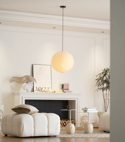 Japanse Mulberry Paper Hanglamp — Handgemaakte Washi Lampenkap Bol Sfeerverlichting