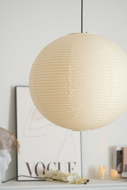 Japanse Mulberry Paper Hanglamp — Handgemaakte Washi Lampenkap Bol Sfeerverlichting