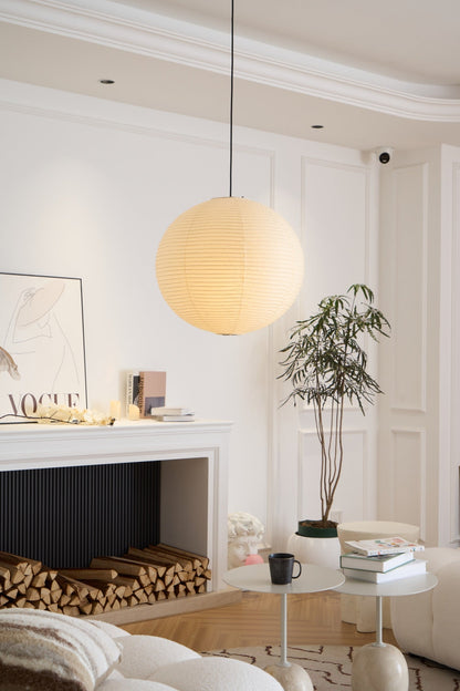 Japanse Mulberry Paper Hanglamp — Handgemaakte Washi Lampenkap Bol Sfeerverlichting
