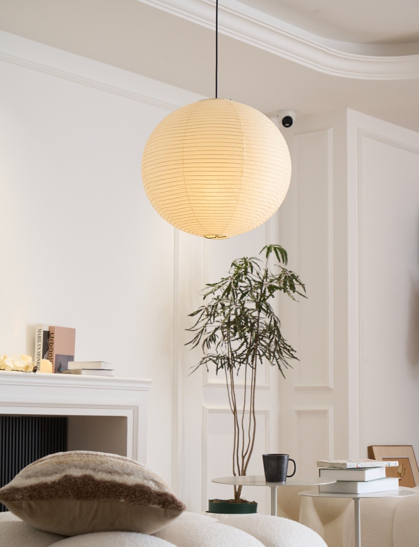 Japanse Mulberry Paper Hanglamp — Handgemaakte Washi Lampenkap Bol Sfeerverlichting