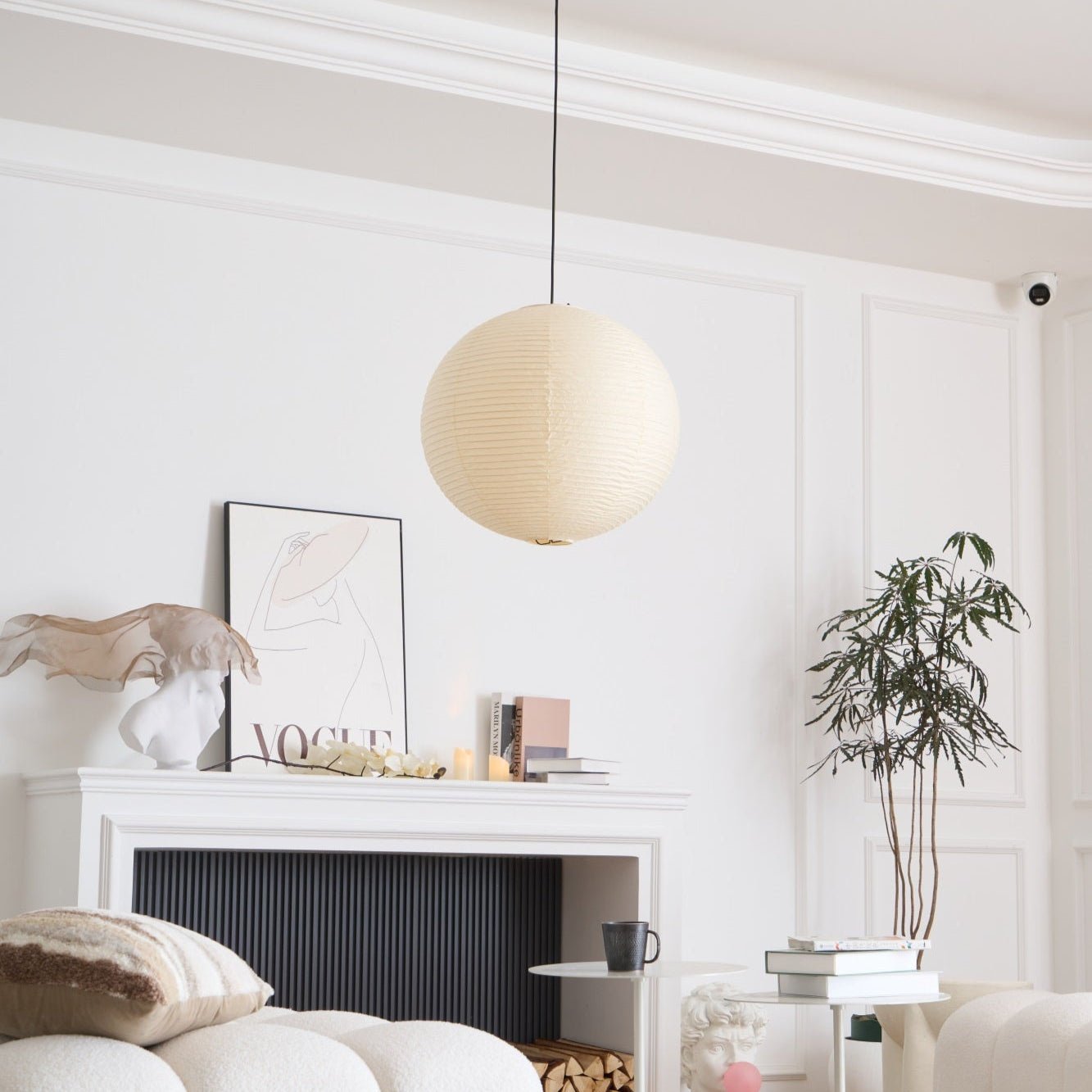 Japanse Mulberry Paper Hanglamp — Handgemaakte Washi Lampenkap Bol Sfeerverlichting