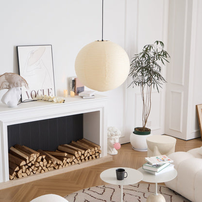 Japanse Mulberry Paper Hanglamp — Handgemaakte Washi Lampenkap Bol Sfeerverlichting