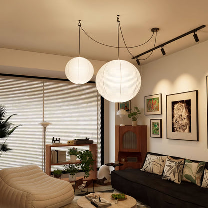 Japanse Mulberry Paper Hanglamp — Handgemaakte Washi Lampenkap Bol Sfeerverlichting