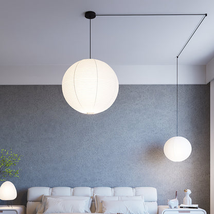 Japanse Mulberry Paper Hanglamp — Handgemaakte Washi Lampenkap Bol Sfeerverlichting
