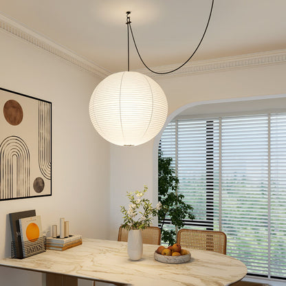 Japanse Mulberry Paper Hanglamp — Handgemaakte Washi Lampenkap Bol Sfeerverlichting