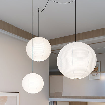 Japans Papieren Bolhanglamp – Handgemaakt Kozo Papier Hanglamp met Stekker – Zwevende Sfeerverlichting voor Woonkamer, Slaapkamer en Eetkamer – 10 Maten Verkrijgbaar