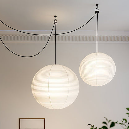 Japans Papieren Bolhanglamp – Handgemaakt Kozo Papier Hanglamp met Stekker – Zwevende Sfeerverlichting voor Woonkamer, Slaapkamer en Eetkamer – 10 Maten Verkrijgbaar