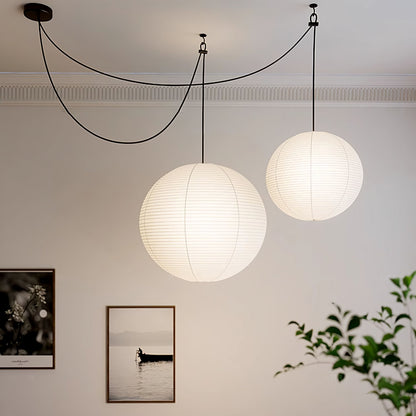 Japanse Mulberry Paper Hanglamp — Handgemaakte Washi Lampenkap Bol Sfeerverlichting