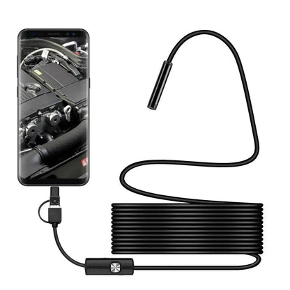 Flexibele Inspectiecamera met LED-verlichting 5,5mm Waterdicht 5m Kabel voor Leidingen en Machines