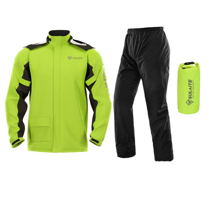 Tweedelig Regenpak Waterdicht Ademend Groen Zwart Oranje voor Outdoor Wandelen Fietsen Camping