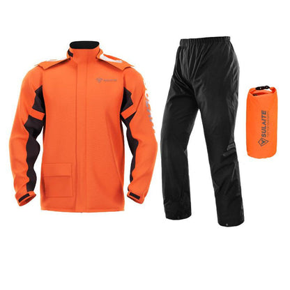 Tweedelig Regenpak Waterdicht Ademend Groen Zwart Oranje voor Outdoor Wandelen Fietsen Camping