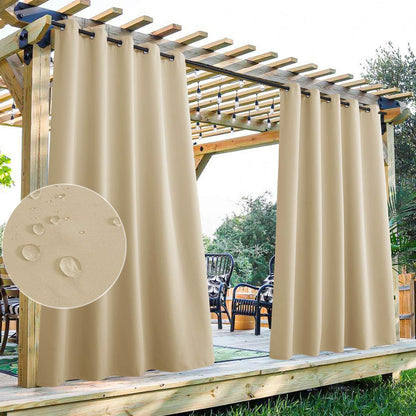 Waterdicht Outdoor Gordijn met Oogjes 1 Paneel – UV-Bescherming Terrasscherm Winddicht & Regenbestendig