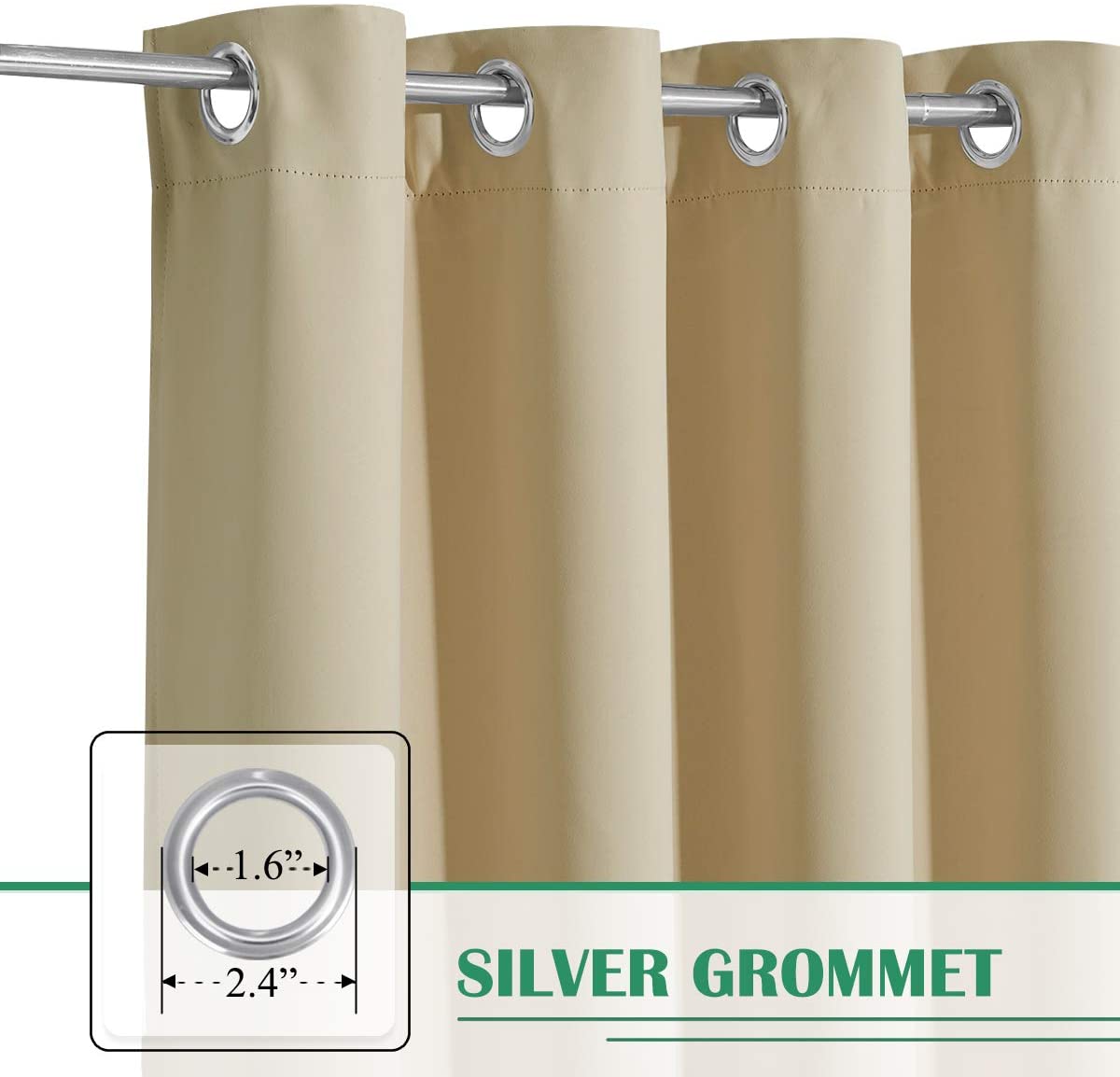 Waterdicht Outdoor Gordijn met Oogjes 1 Paneel – UV-Bescherming Terrasscherm Winddicht & Regenbestendig