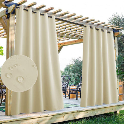 Waterdicht Outdoor Gordijn met Oogjes 1 Paneel – UV-Bescherming Terrasscherm Winddicht & Regenbestendig