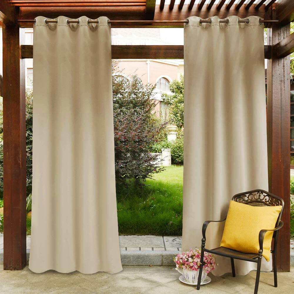 Waterdicht Outdoor Gordijn met Oogjes 1 Paneel – UV-Bescherming Terrasscherm Winddicht & Regenbestendig