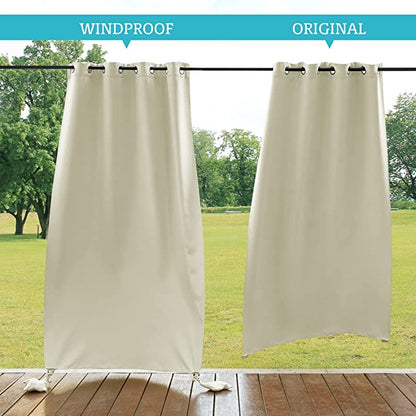 Waterdicht Outdoor Gordijn met Gewichtszakken – Blackout Privacy & UV-Bescherming voor Terras & Veranda
