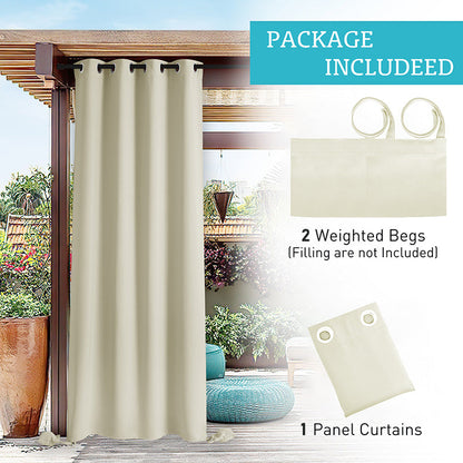 Waterdicht Outdoor Gordijn met Gewichtszakken – Blackout Privacy & UV-Bescherming voor Terras & Veranda