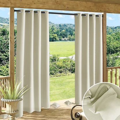 Waterdicht Outdoor Gordijn met Gewichtszakken – Blackout Privacy & UV-Bescherming voor Terras & Veranda