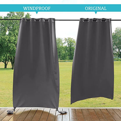Waterdicht Outdoor Gordijn met Gewichtszakken – Blackout Privacy & UV-Bescherming voor Terras & Veranda