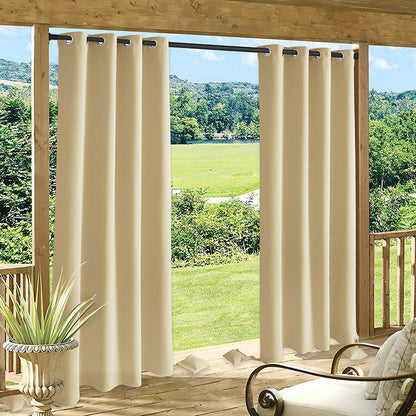 Waterdicht Outdoor Gordijn met Gewichtszakken – Blackout Privacy & UV-Bescherming voor Terras & Veranda