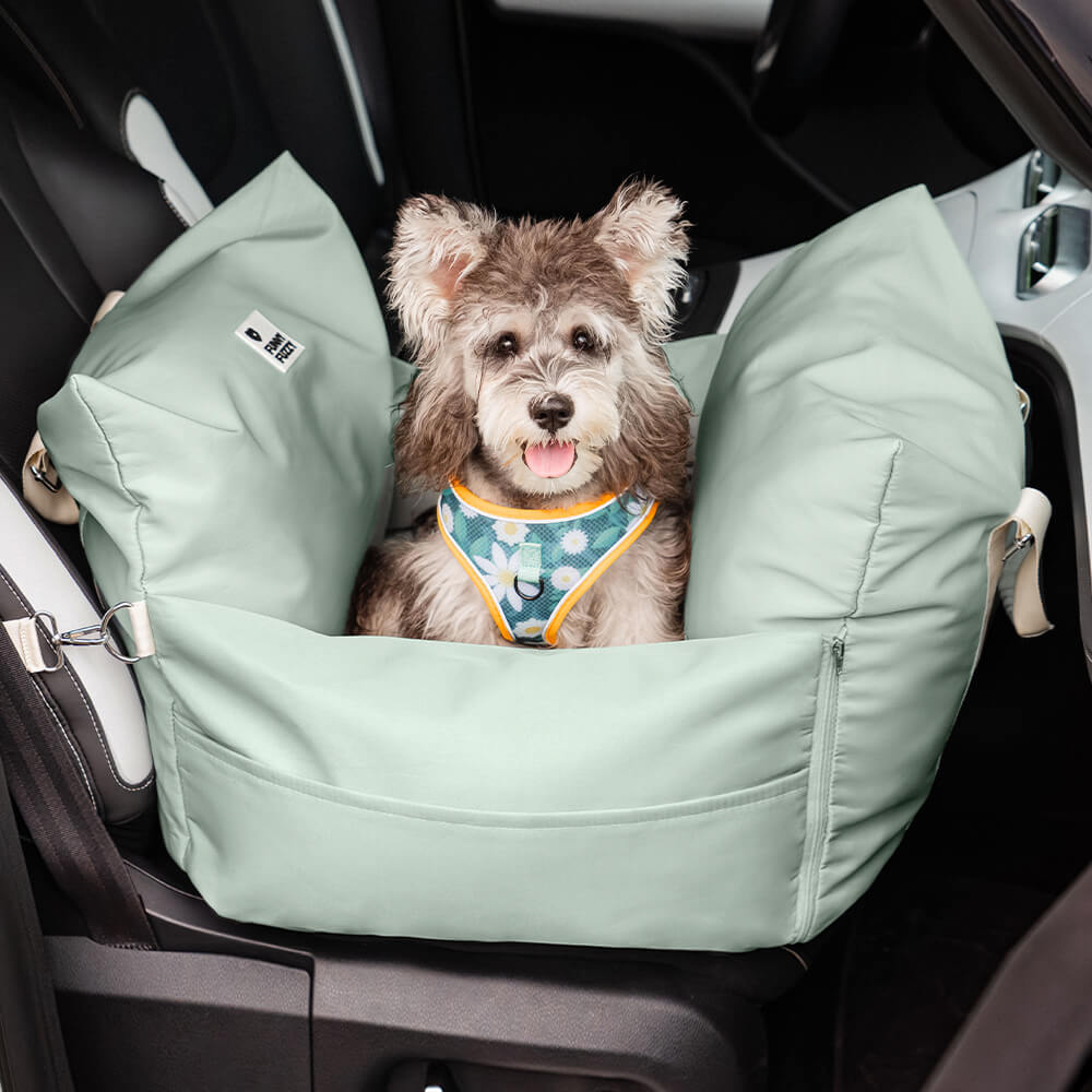 Autostoel Hondenmand First Class - Comfortabel Reiskussen voor Hond of Kat - Verstelbaar Wasbaar Autoreizen