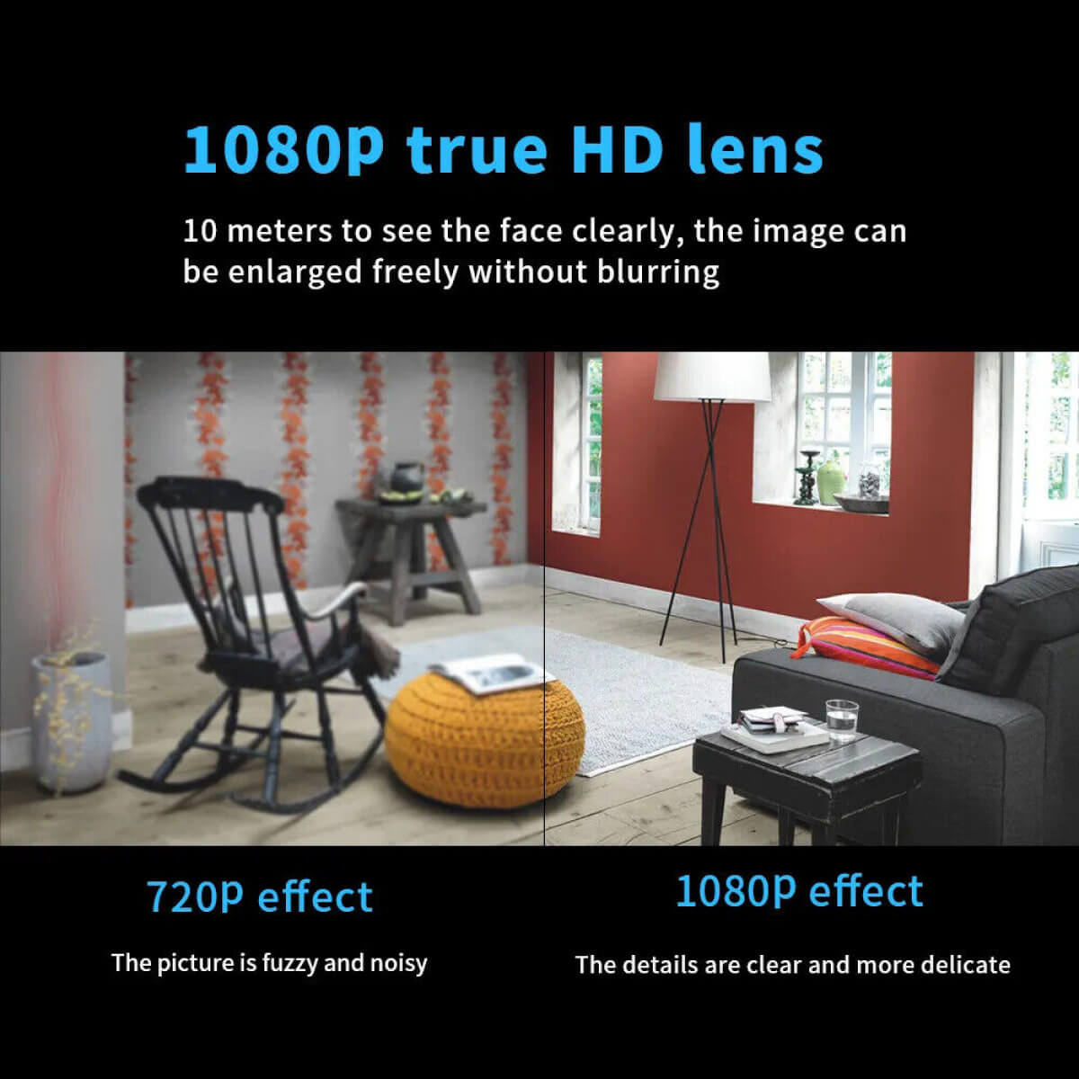 Waterdichte Mini Beveiligingscamera met Nachtzicht WiFi 1080P HD 160° Brede Hoek