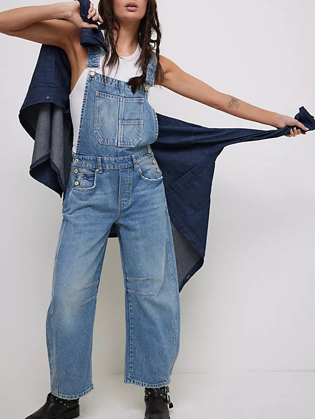 Dames Tuinbroek Blauwe Denim Broek Comfortabel voor Zomer - StudioMarella