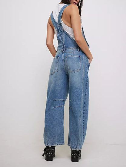 Dames Tuinbroek Blauwe Denim Broek Comfortabel voor Zomer
