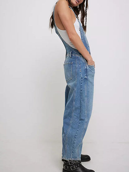 Dames Tuinbroek Blauwe Denim Broek Comfortabel voor Zomer