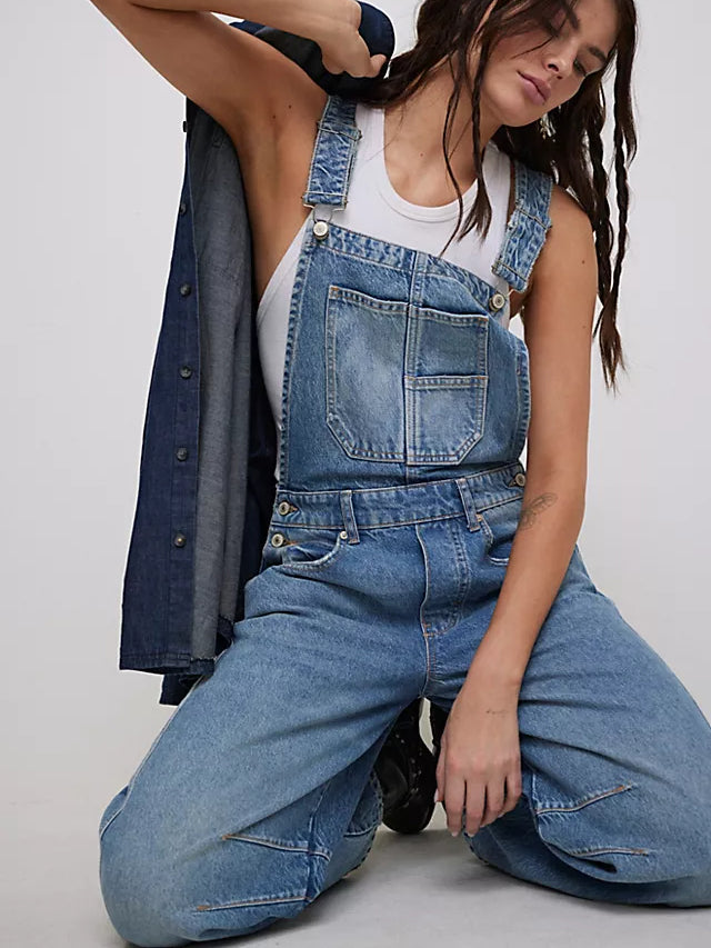 Dames Tuinbroek Blauwe Denim Broek Comfortabel voor Zomer