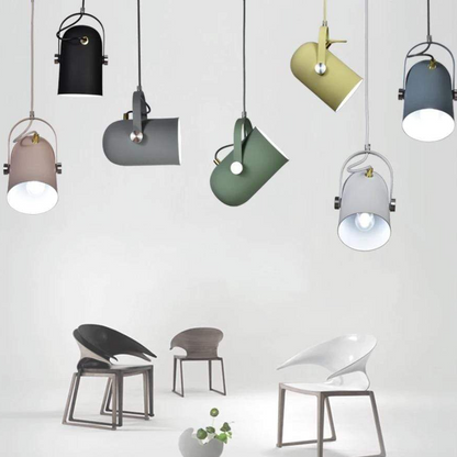 Hanglamp Metaal Verstelbaar Scandinavisch Zwart Groen Geel E27 LED Eetkamer Woonkamer
