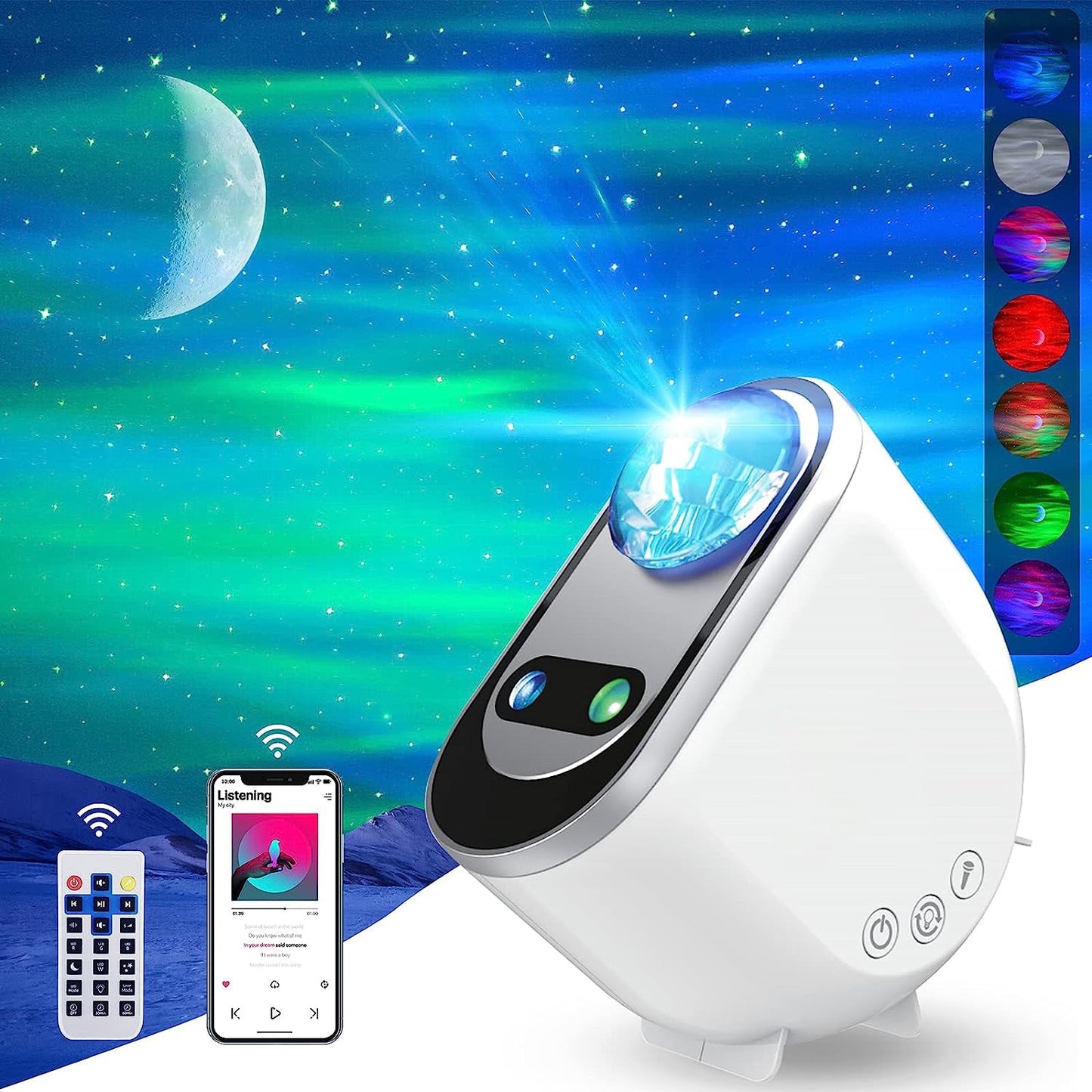 Sterrenhemel Projector Lamp Met Afstandsbediening 24 Kleuren