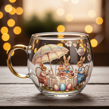 Feestelijk Glazen Kerstbeker met Wintermotief voor Warme Dranken