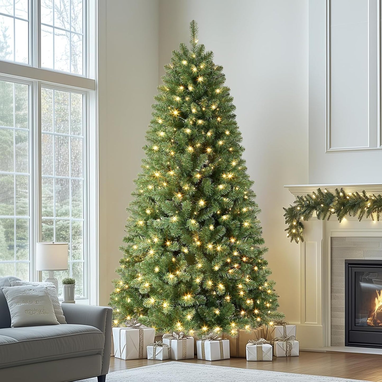 Kunstkerstboom met Verlichting PVC 180-300cm Pre-Lit Indoor Decoratie