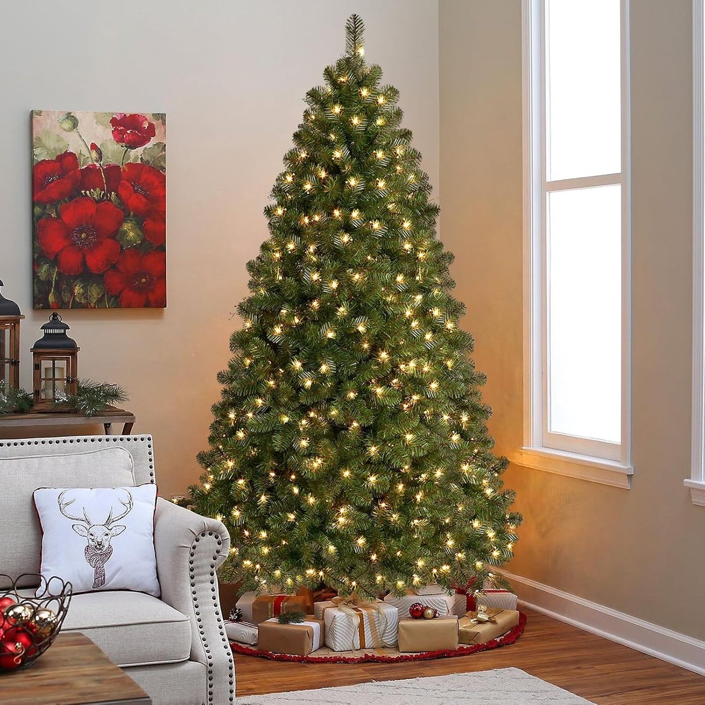 Kunstkerstboom met Verlichting PVC 180-300cm Pre-Lit Indoor Decoratie